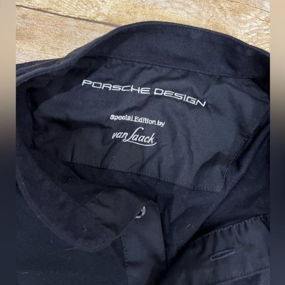 Porsche Design Lufthansa Van Laack MENS SHIRT Banded Henley Collar in Bl… - Picture 3 of 5